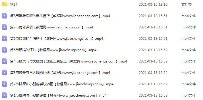 王学虎身体评估与手法矫正视频教程笔记百度云网盘下载学习