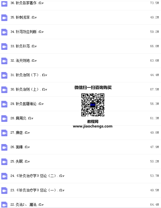 上海中医药大学针灸学视频课程徐平36讲完整版百度云网盘下载学习中医视频