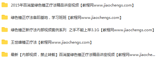 王世峰锤正疗法视频教学内部资料视频教程百度云网盘下载学习中医视频