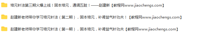 赵建新培元针法三期视频课程全50集高清自学中医针灸视频教程百度云网盘下载学习