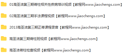 高圣洁第3期脊柱疗法及手法培训班全程音视频154G含脊柱正脊手法百度云网盘下载学习中医按摩视频