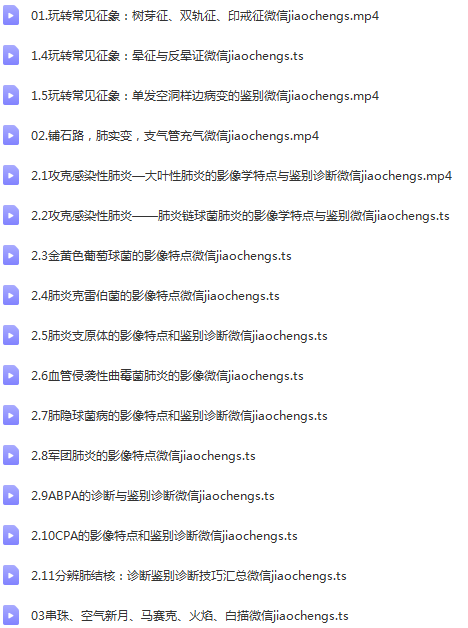 丁香园临床公开课诊断必备肺部CT的诊断技巧及误区主讲张嵩高清视频课程28集百度云网盘下载学习