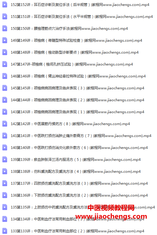 王国华中医正骨理筋点穴高级传承班视频课程153集百度网盘下载学习