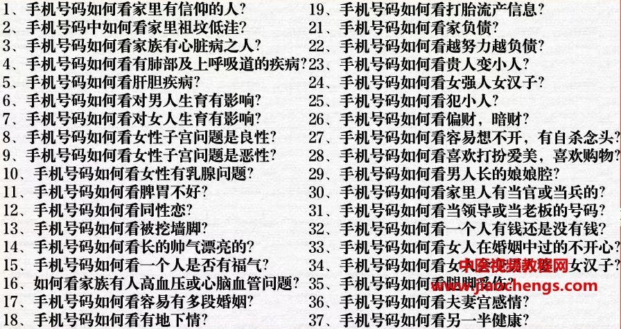 司天喜手机号码直断108招视频课程23集百度网盘下载学习