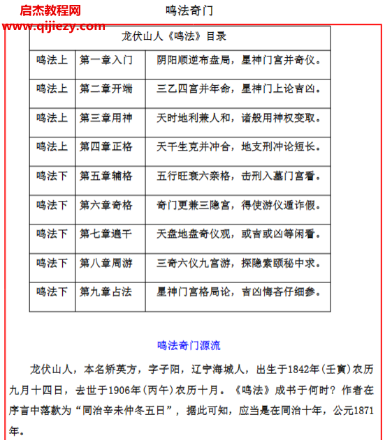 易海游龙老师整理奇门鸣法.png