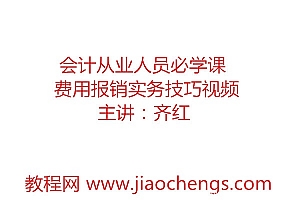 齐红主讲会计人员必学课费用报销实务技巧视频课程建议(6讲)百度网盘免费下载观看
