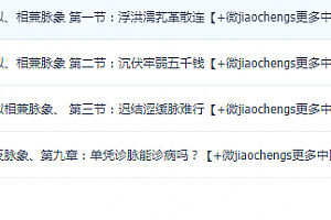 德胜脉经孟德胜脉诊视频教程沉脉数脉迟脉虚脉实脉长脉短脉教学百度网盘下载
