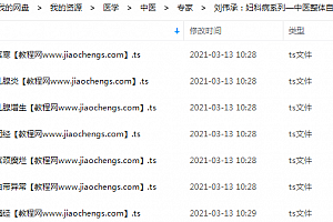刘伟承火龙罐治疗妇科病系列中医整体自然疗法高清视频教程百度云网盘下载学习