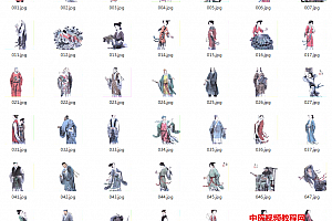 红楼梦人物工笔画白描底稿图片素材红楼梦白描人物素材彩图可打印百度网盘下载学习